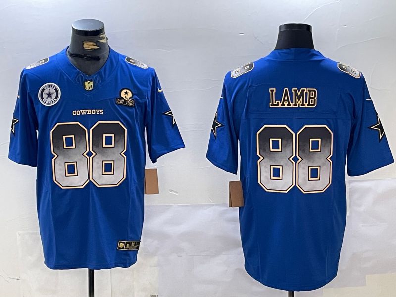 Men Dallas Cowboys #88 Lamb Blue Three generations 2024 Nike Vapor Limited NFL Jersey style 2->indianapolis colts->NFL Jersey